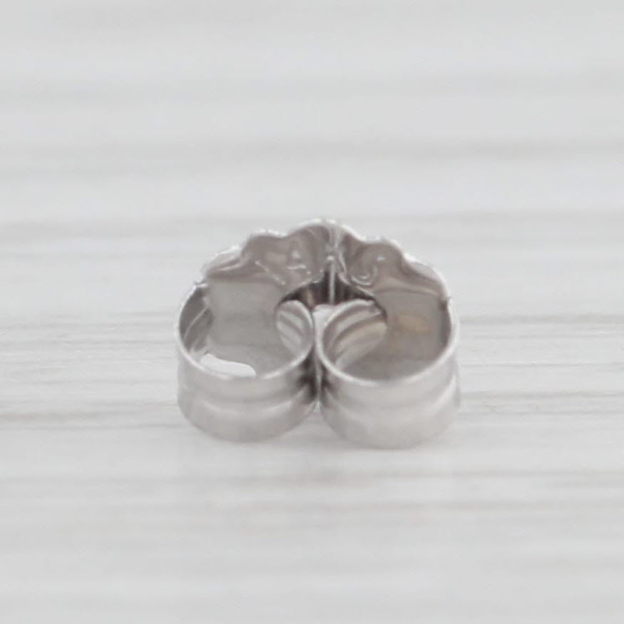 Light Gray New 3.47ctw Black Diamond Stud Earrings 14k White Gold Round Solitaires