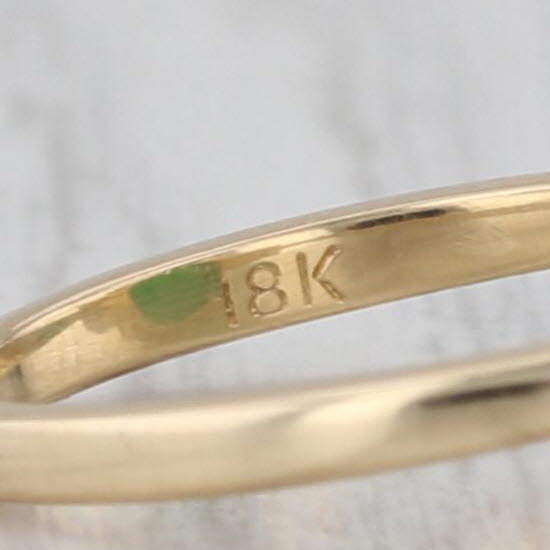 Oval Cabochon Green Jadeite Jade Diamond Ring 18k Yellow Gold Size 5.5