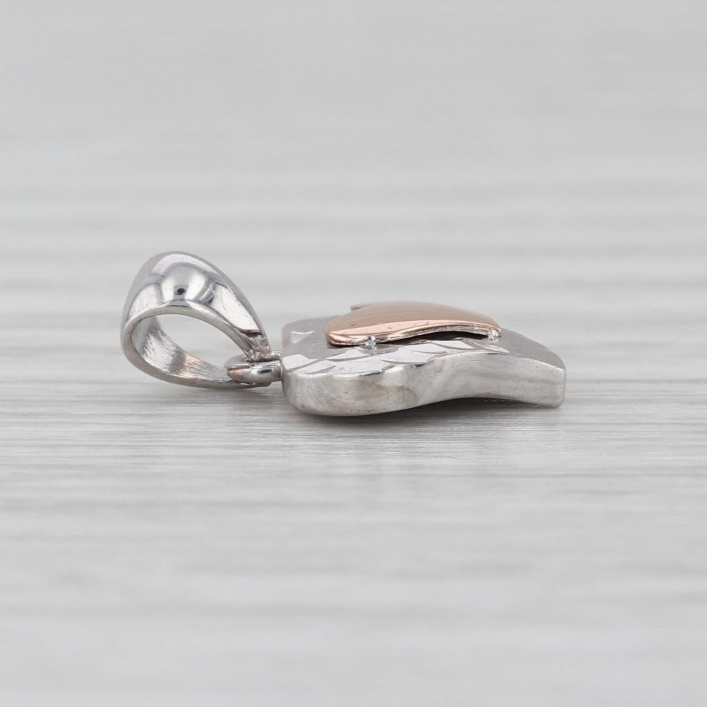Heart Pendant 14k White Rose Gold Small Drop