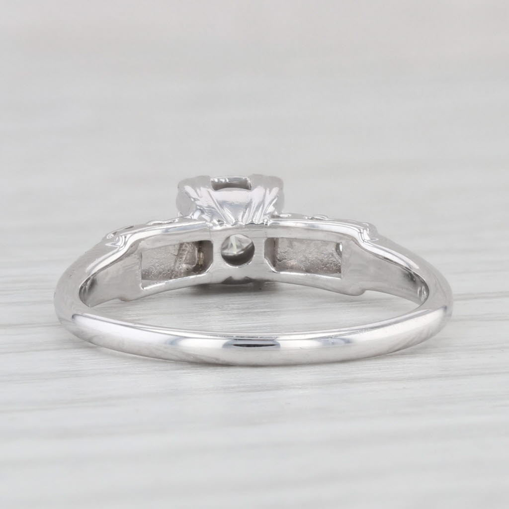 Light Gray Vintage 0.27ctw Diamond Engagement Ring 14k White Gold Size 6