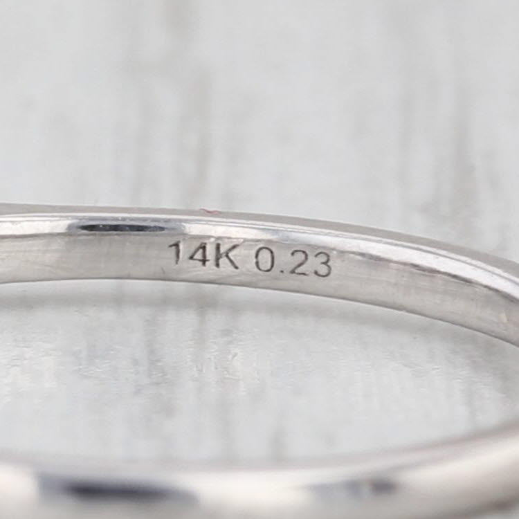 0.23ctw Diamond Wedding Band 14k White Gold Size 7.25 Stackable Anniversary Ring