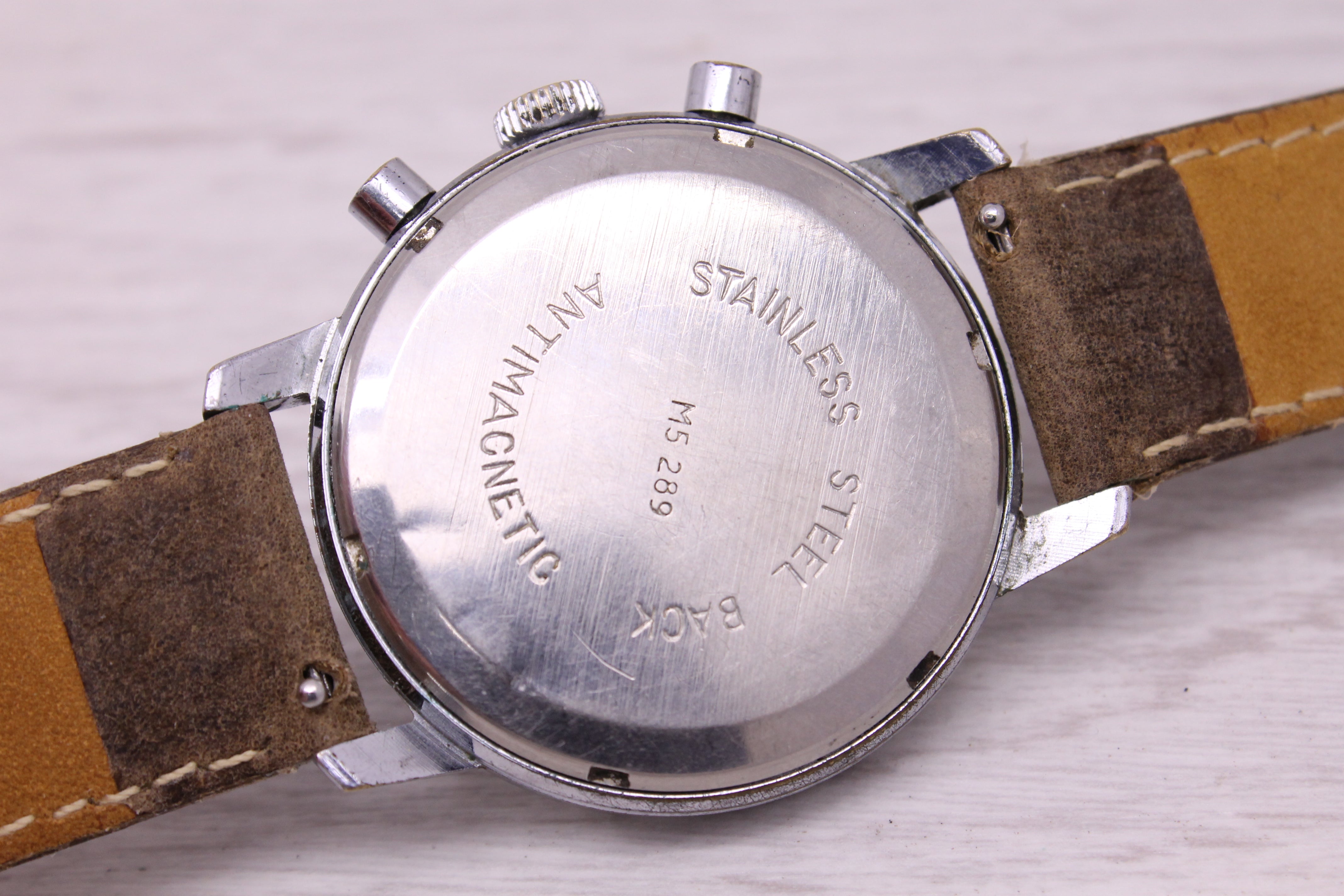 Thistle Vintage Chrono Sport 37mm Steel Back Mens Chronograph Watch Venus 188 Arlen Trop