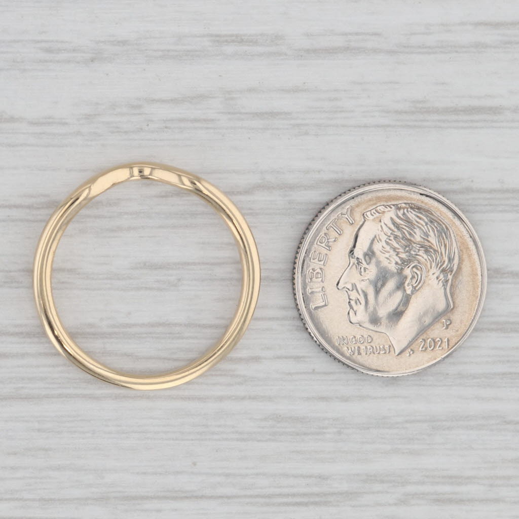 Gray Contoured Wedding Band 14k Yellow Gold Size 7 Stackable Wedding Ring