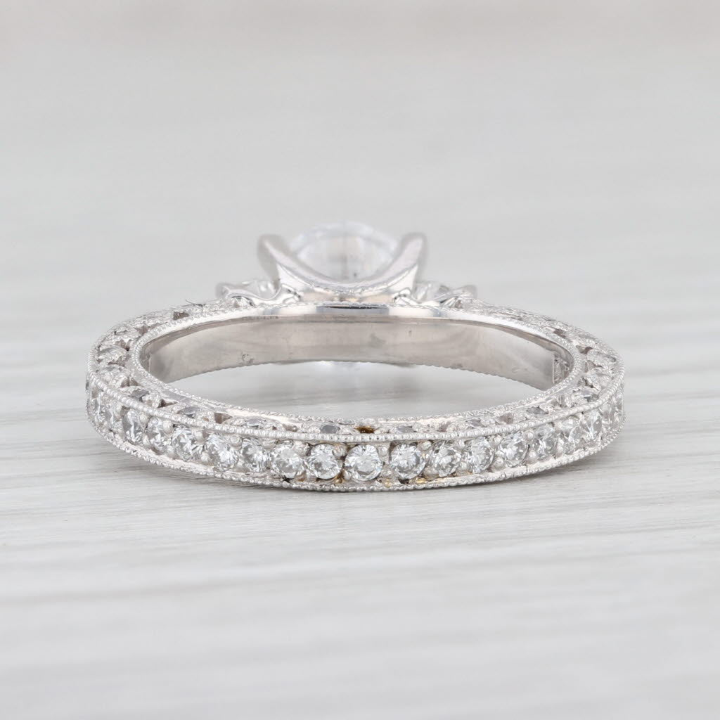 Light Gray New Tacori Round Cubic Zirconia Engagement Ring Platinum Eternity Band Size 6.75