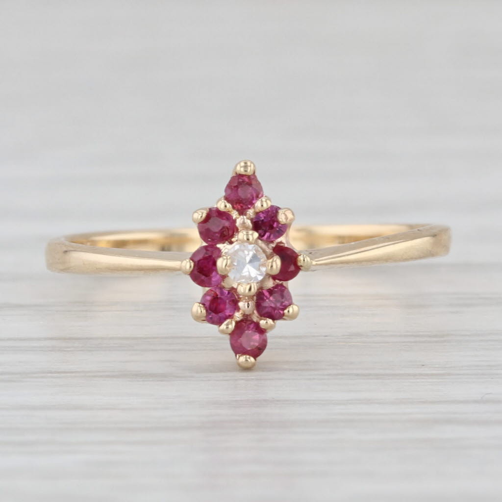 0.16ctw Ruby Diamond Ring 10k Yellow Gold Size 5.75
