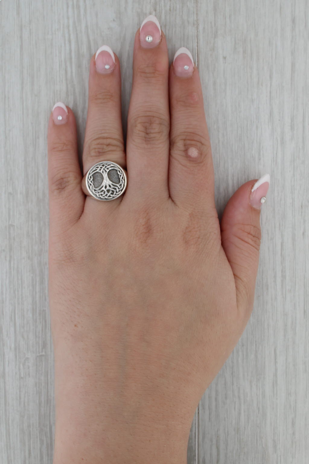 Yggdrasil Viking Tree Norse Tree of Life Ring Sterling Silver Size 7.5 Statement