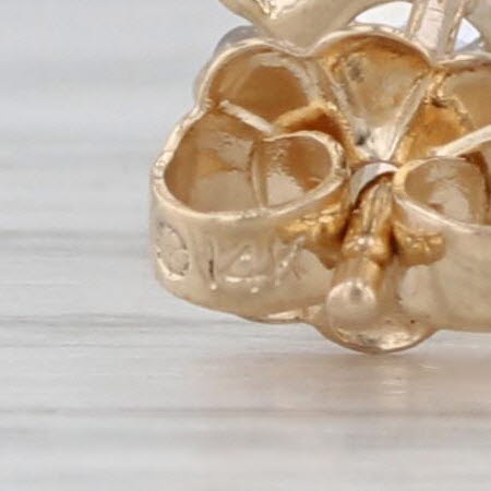 0.42ctw Diamond Flower Halo Stud Earrings 14k Yellow Gold Round Studs