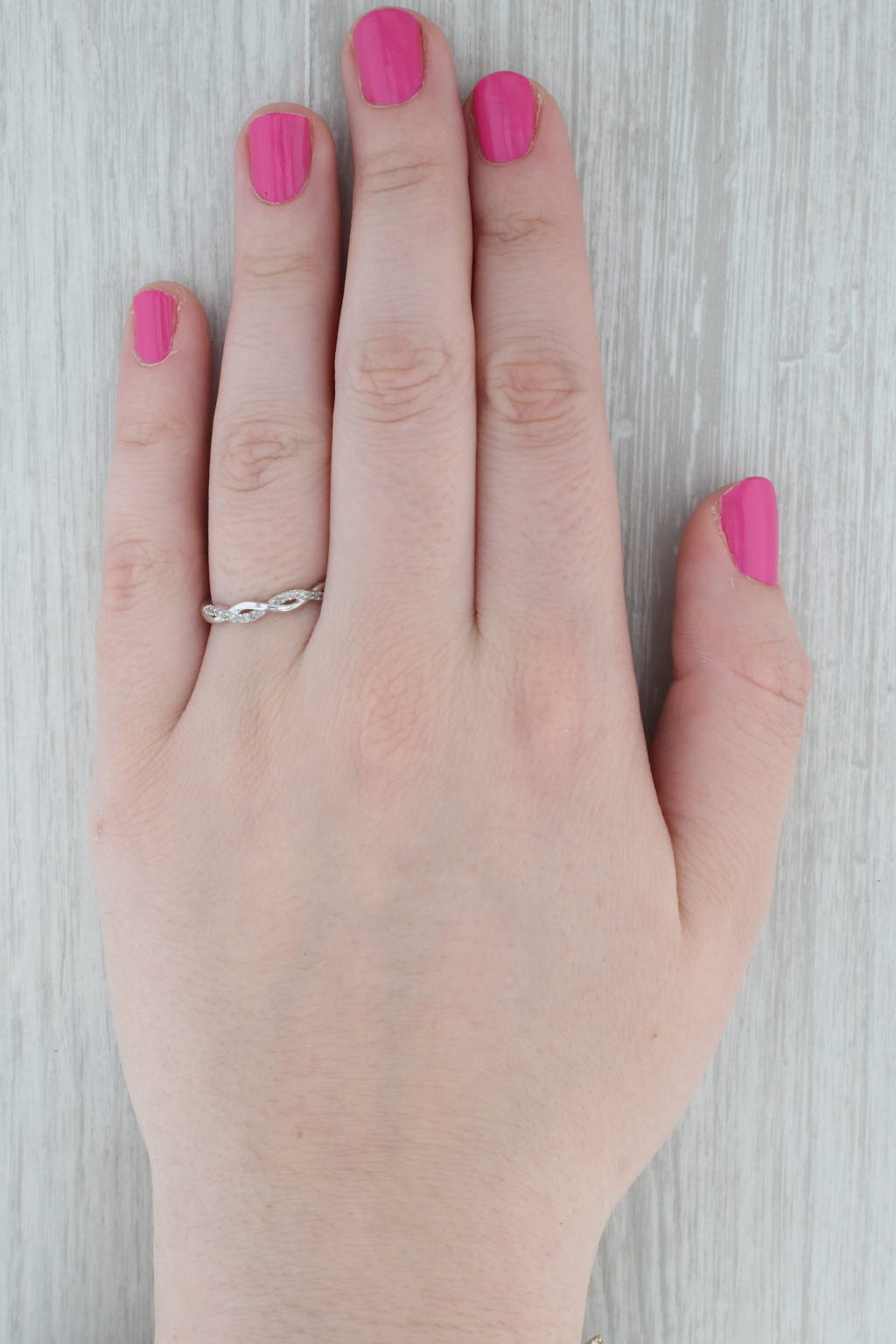 Gray Woven Diamond Ring 10k White Gold Size 8.5 Band Wedding Anniversary Stackable