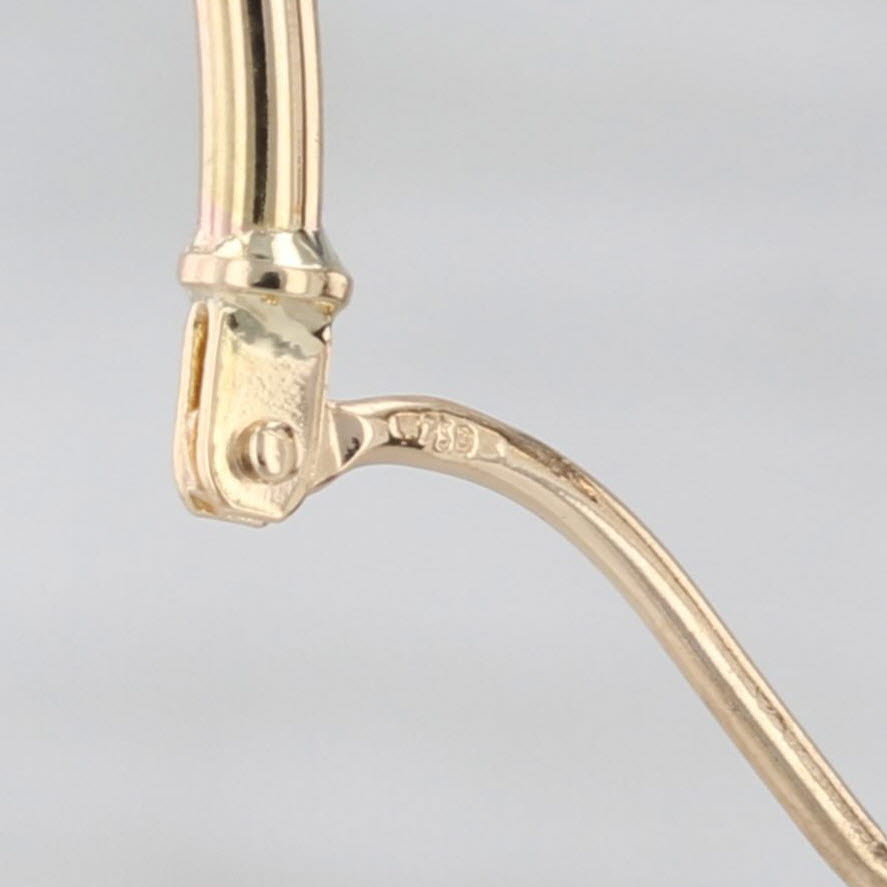 Thin Round Hoop Earrings 18k Yellow Gold Snap Top Hoops 33.7 x 1.5mm