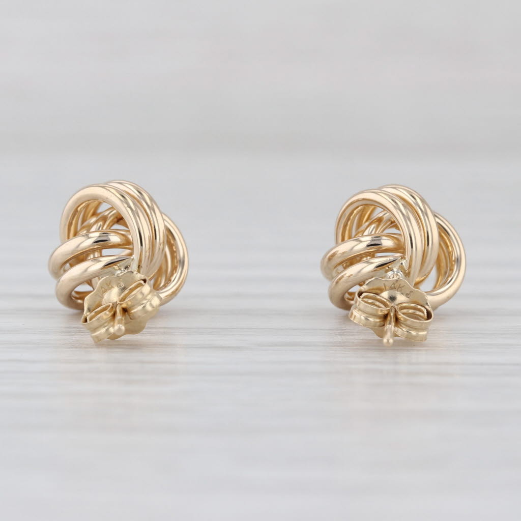 Knot Stud Earrings 14k Yellow Gold Small Round Studs