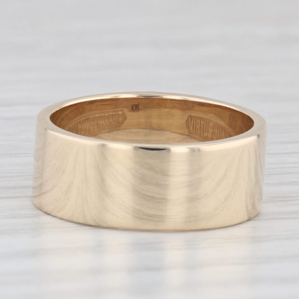 Light Gray Raised 14th Degree Yod Signet Ring 10k Yellow Gold Masonic Scottish Rite Band