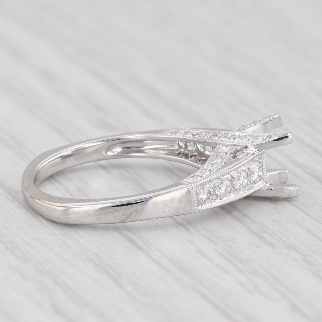 Light Gray Beverley K 0.45ctw Solitaire Semi Mount 18K White Gold Diamond Engagement Ring