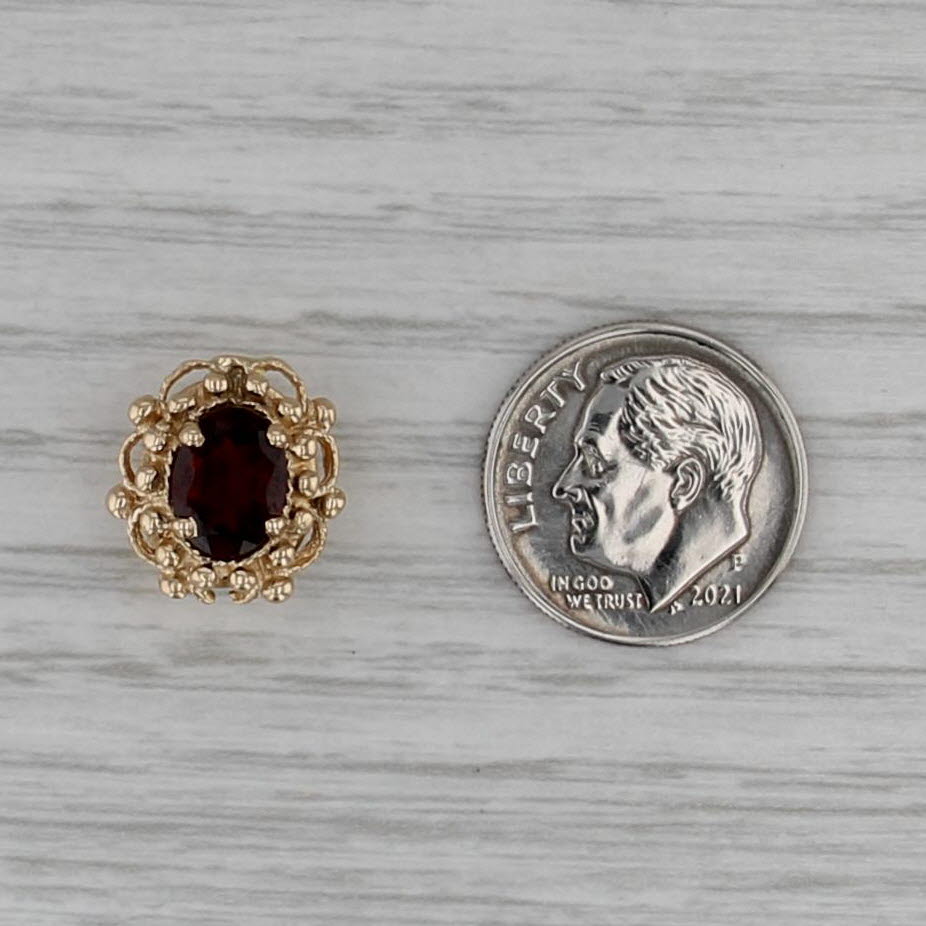 Richard Klein 1.50ct Garnet Slide Bracelet Charm 14k Yellow Gold Vintage