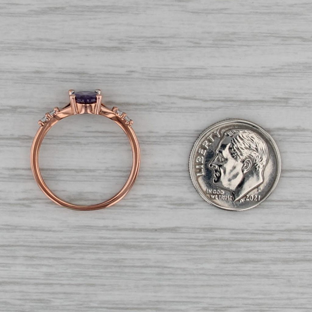 1.96ctw Purple White Cubic Zirconia Ring 14k Rose Gold Size 8
