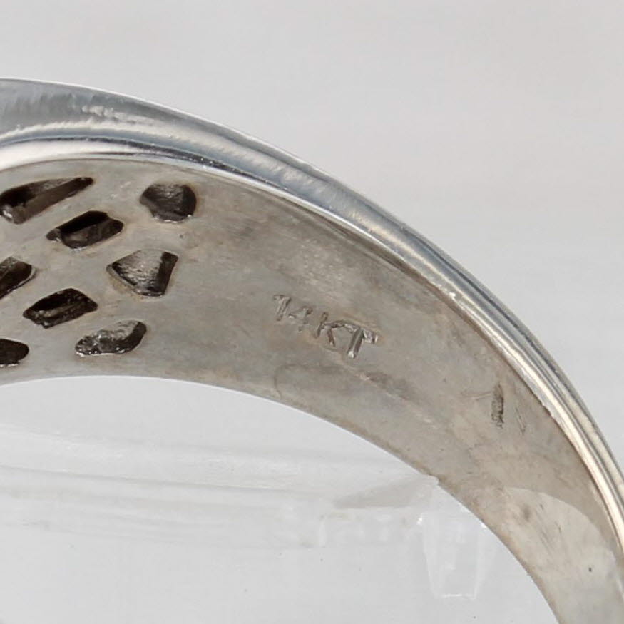 Gray 0.69ctw Diamond Flowers Ring 14k White Gold Size 5.25 Cocktail