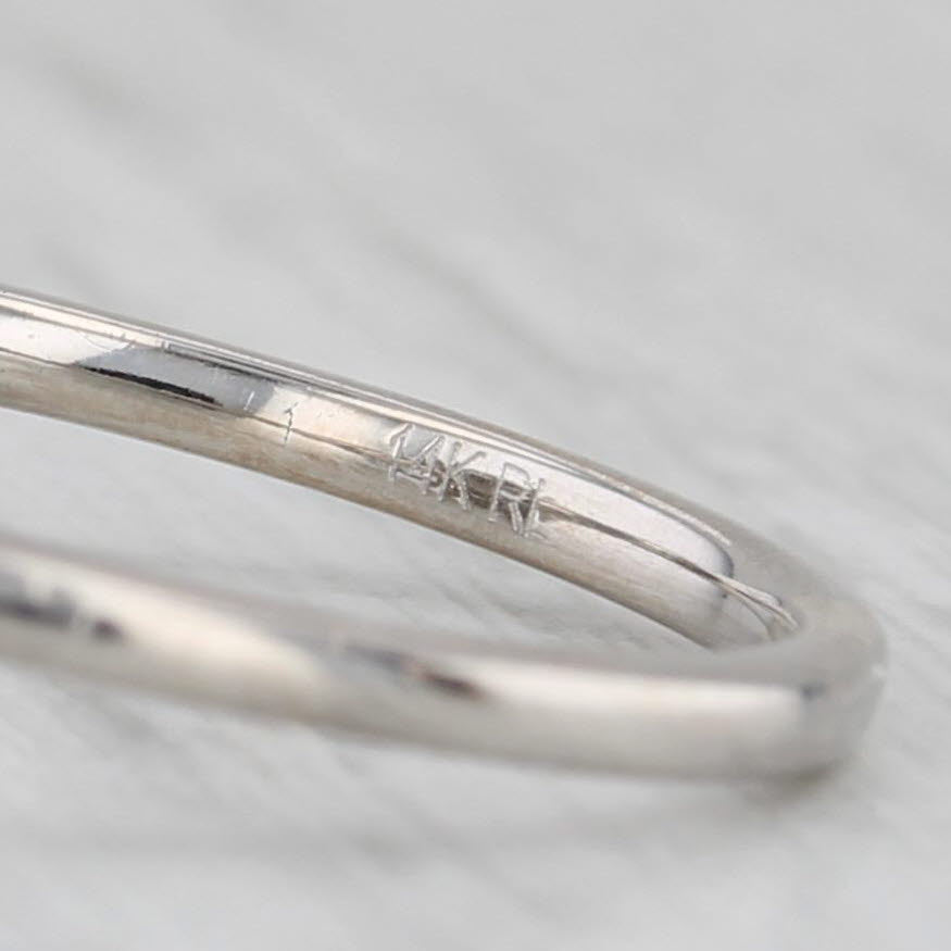 Gray 0.55ctw Blue Sapphire Diamond Halo Ring 14k White Gold Size 6.75 Engagement