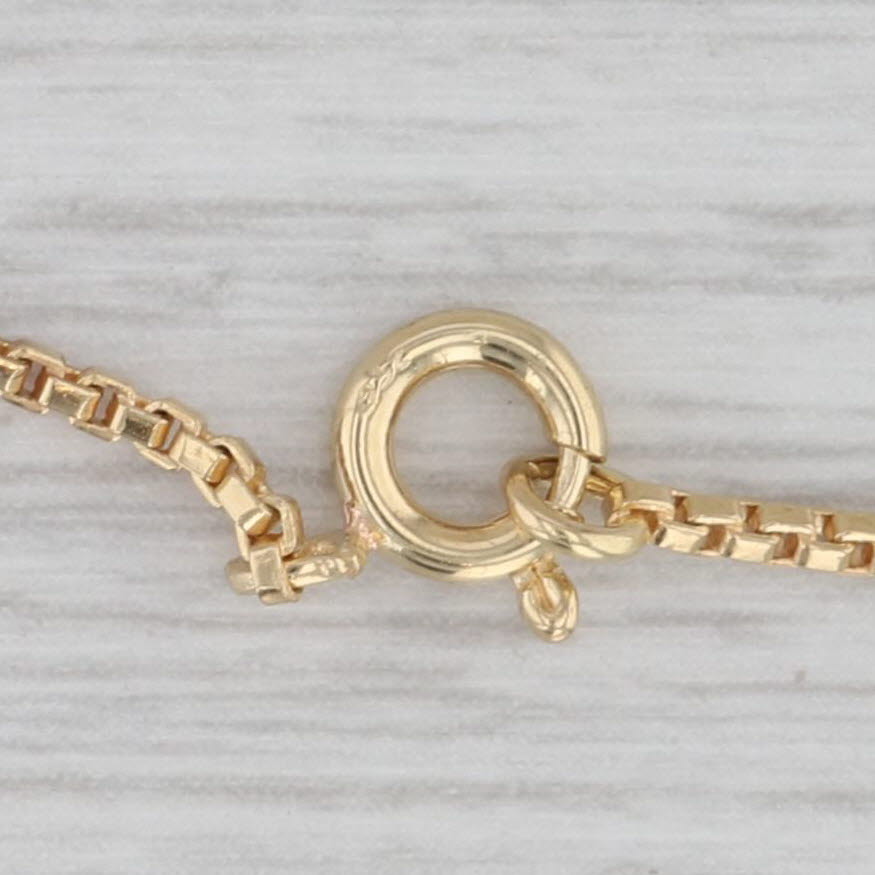 Gray Short 15" 1.3mm Box Chain Necklace 18k Yellow Gold