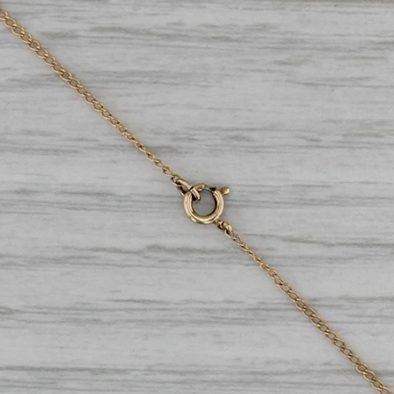 Vintage Opal Flower Pendant Necklace 14k Gold 18" Curb Chain