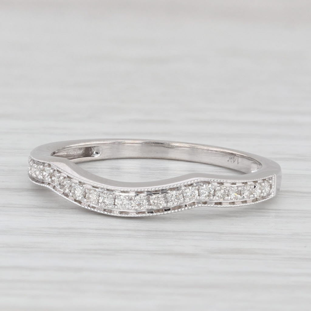 Light Gray 0.25ctw Contoured Diamond Wedding Band Stackable Anniversary Size 7 Ring