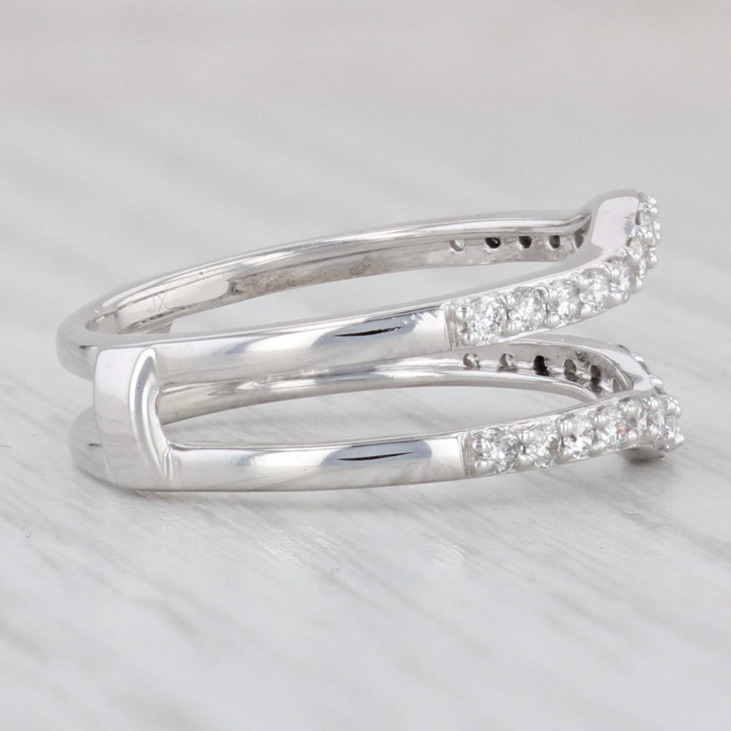 Light Gray 0.48ctw Diamond Ring Jacket Guard 14k White Gold Size 7 Wedding Band