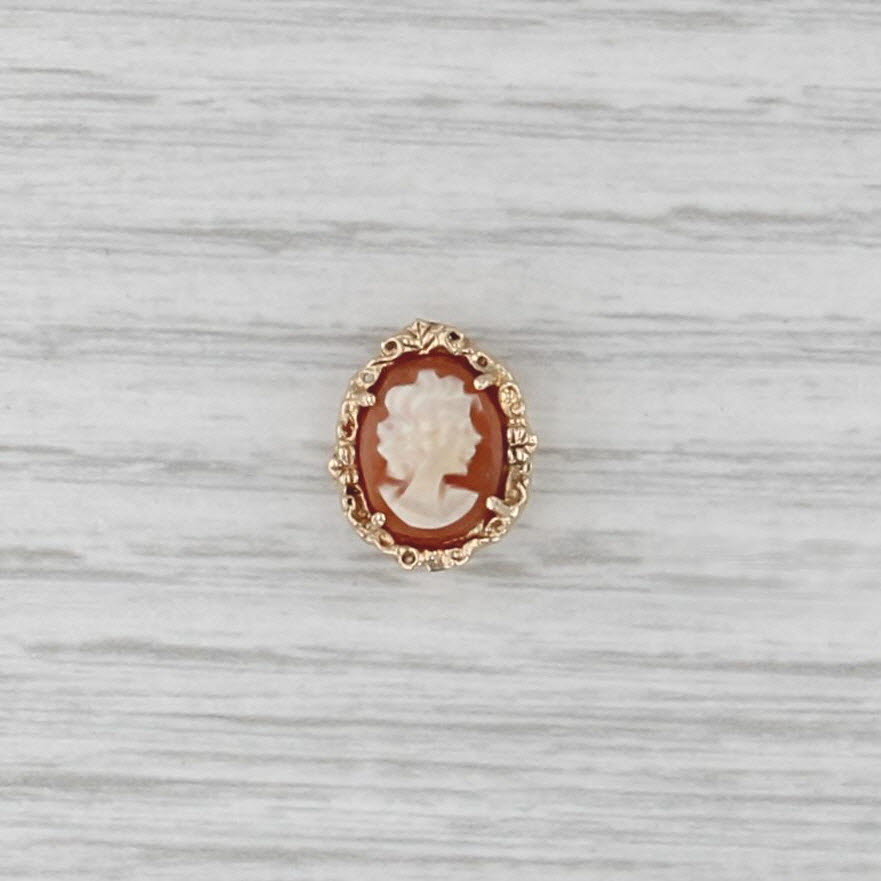 Carved Shell Cameo Slide Bracelet Charm 14k Yellow Gold Richard Glatter