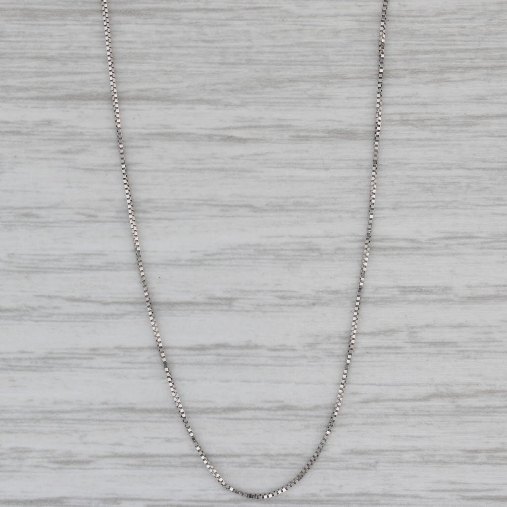 New Octava Box Chain Necklace 14k White Gold 18" 0.7mm