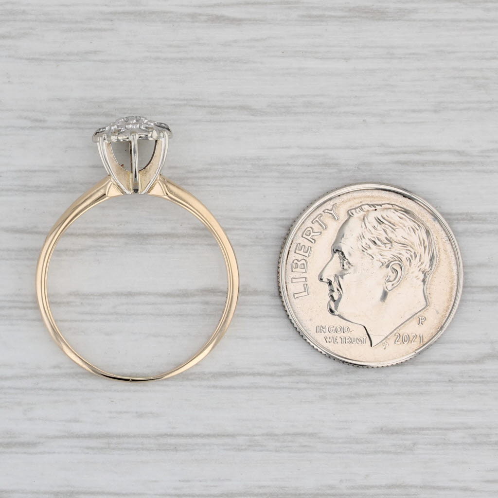 Gray 0.12ctw Diamond Cluster Engagement Ring 10k Yellow Gold Size 6.75