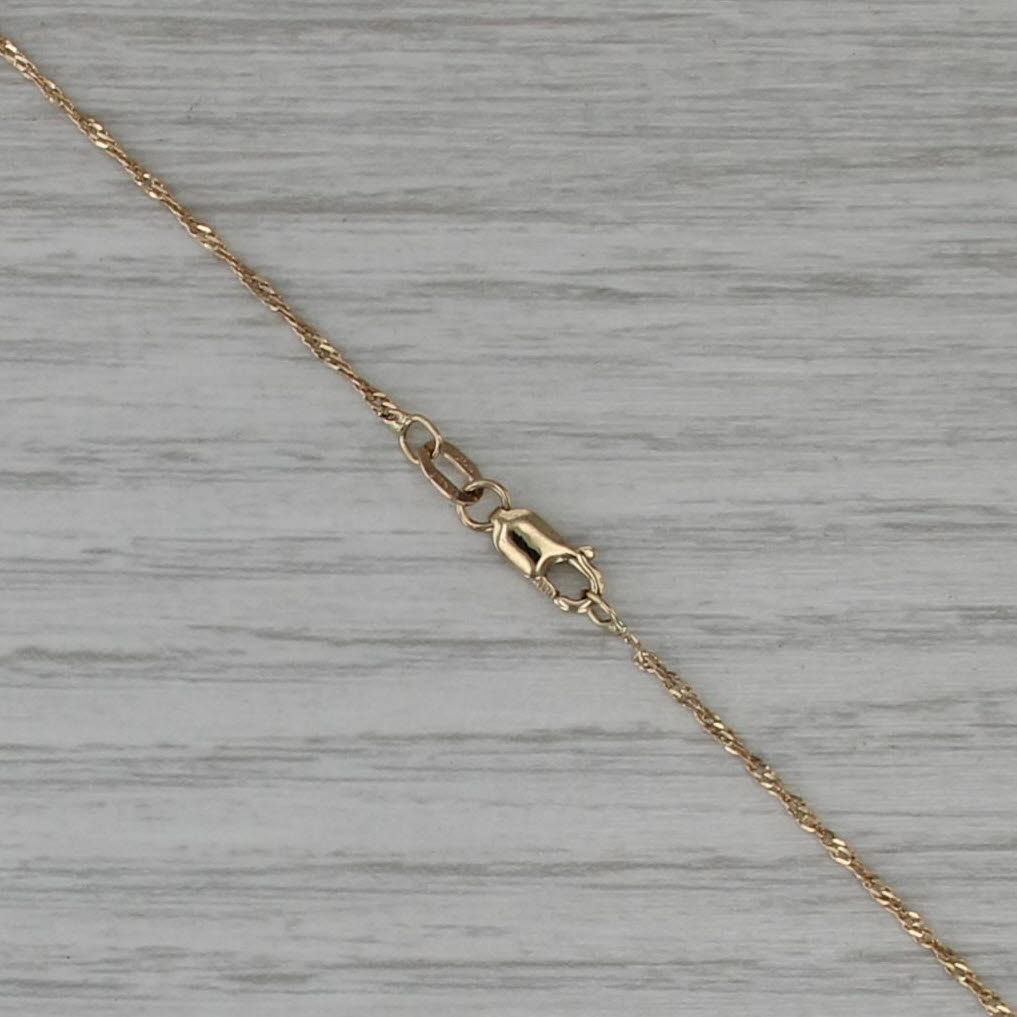 22" 1mm Rope Chain Necklace 14k Yellow Gold