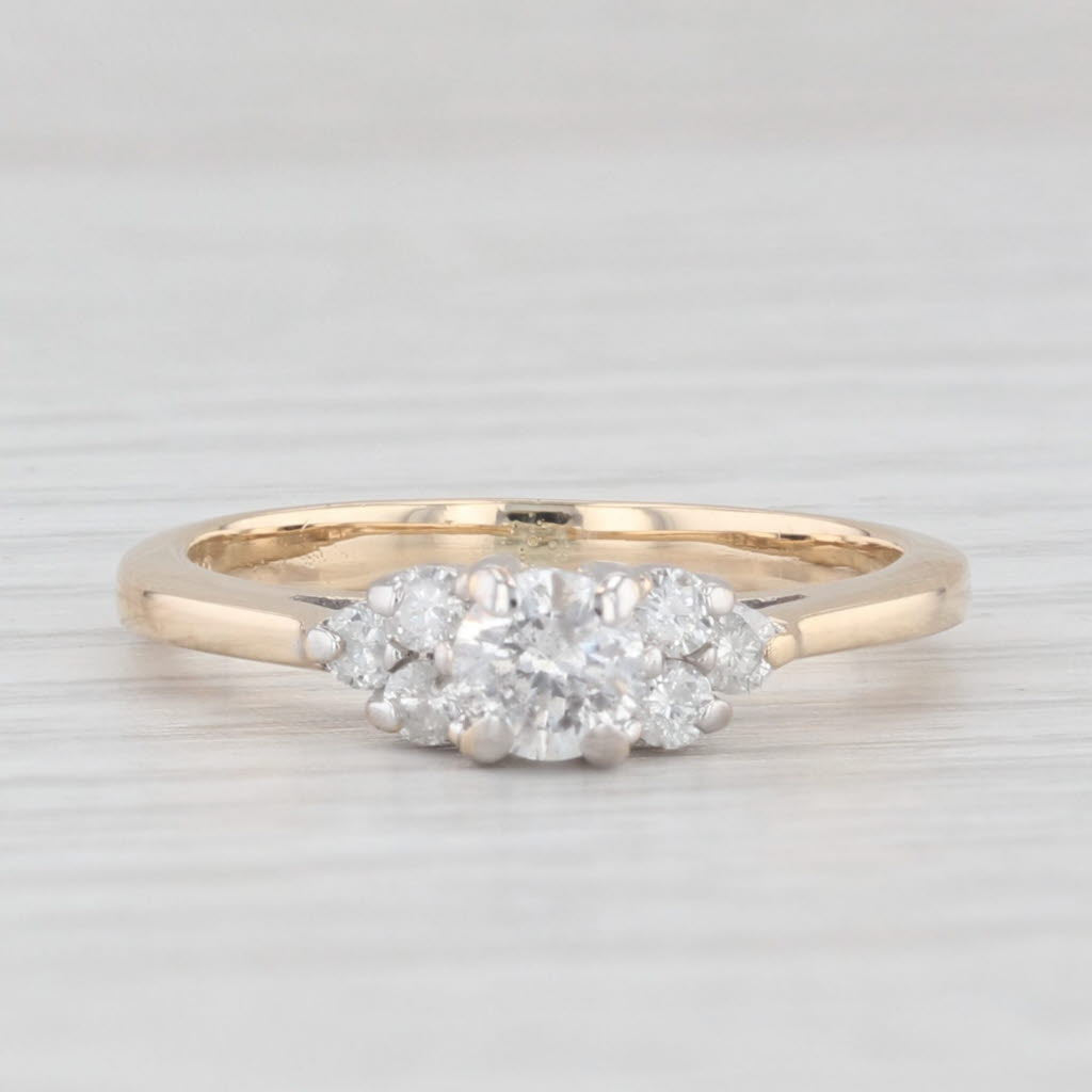 Light Gray 0.45ctw Round Diamond Engagement Ring 14k Yellow Gold Size 5.75
