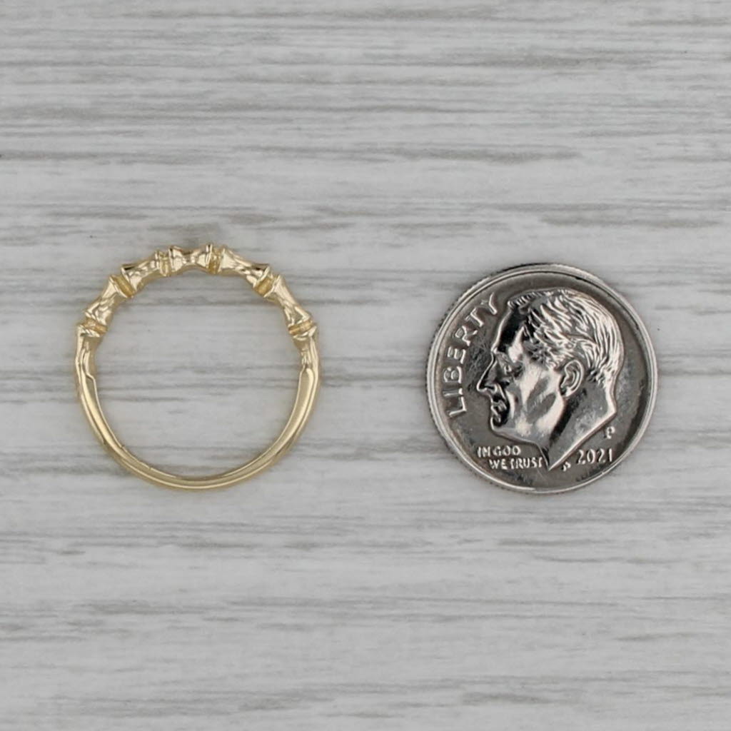 Bamboo Ring 14k Yellow Gold Size 4.75 Stackable Band