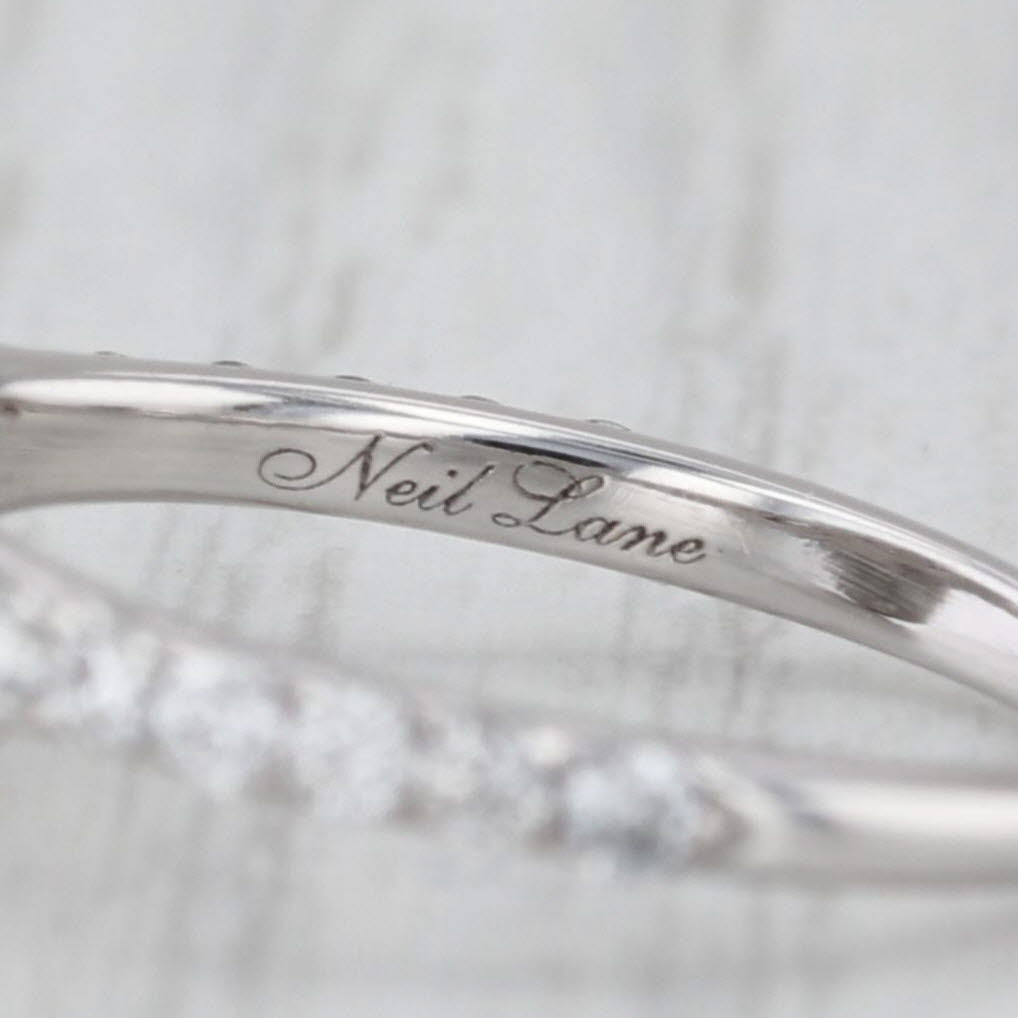 0.81ctw Round Diamond Halo Engagement Ring 14k White Gold Sz 6.25 Cathedral Band