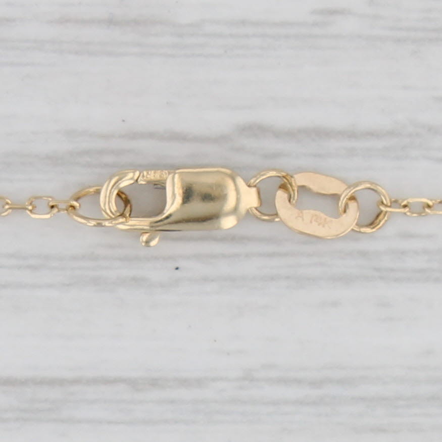 Light Gray Blue Topaz Station Necklace 14k Yellow Gold 18" Cable Chain