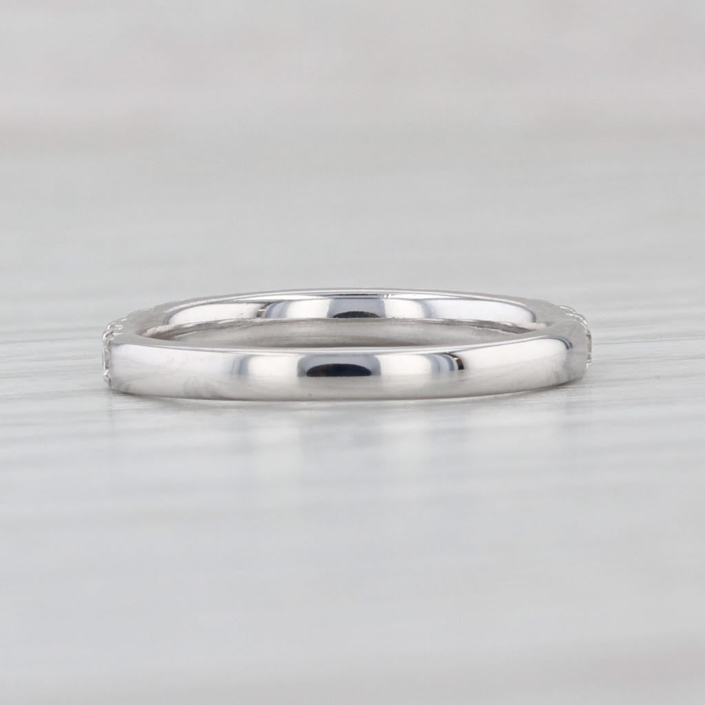 0.48ctw Diamond Wedding Band 14k White Gold Size 5 Stackable Anniversary Band