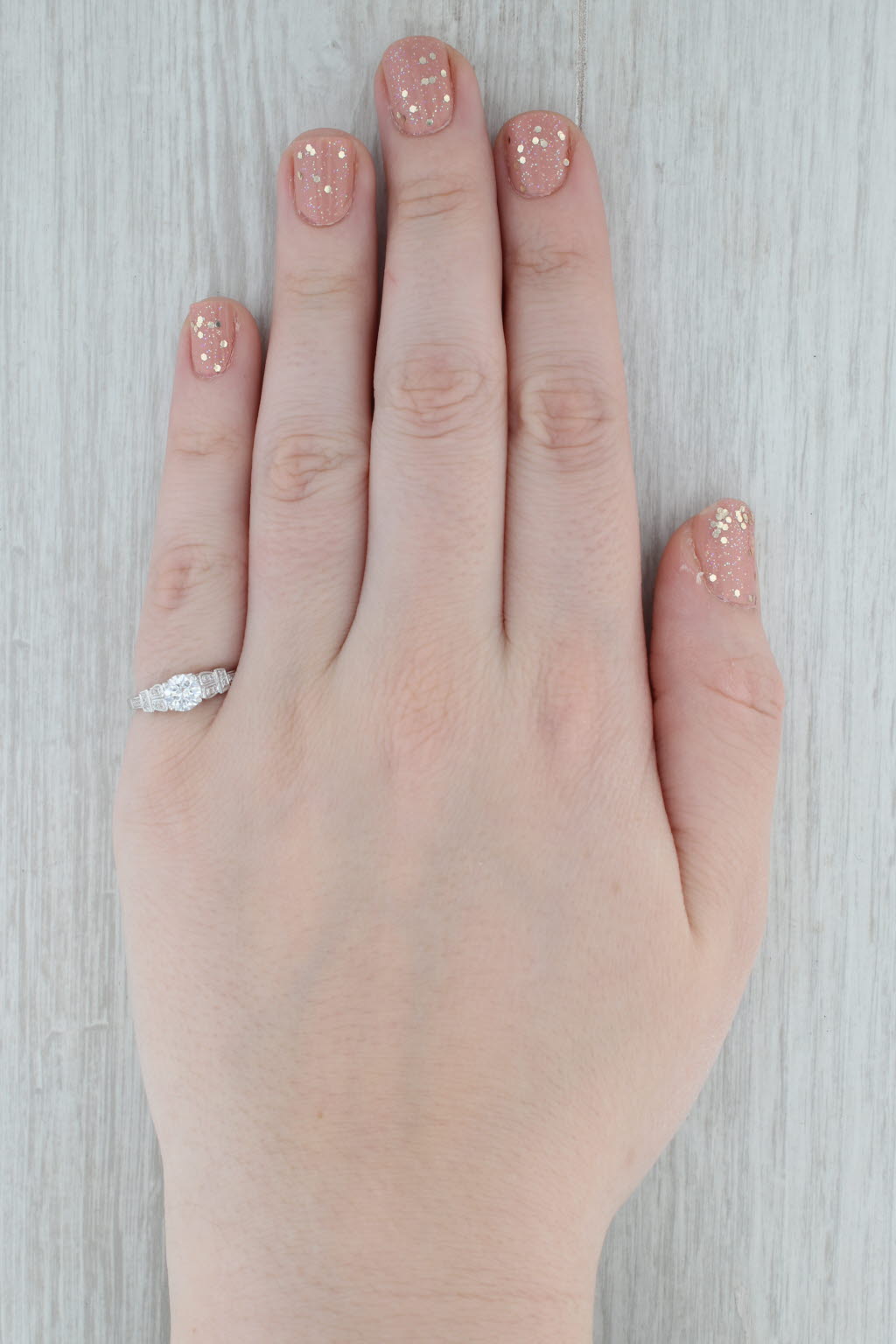Gray New Round Semi Mount Engagement Ring Diamond 18k Gold Size 6 Beverley K