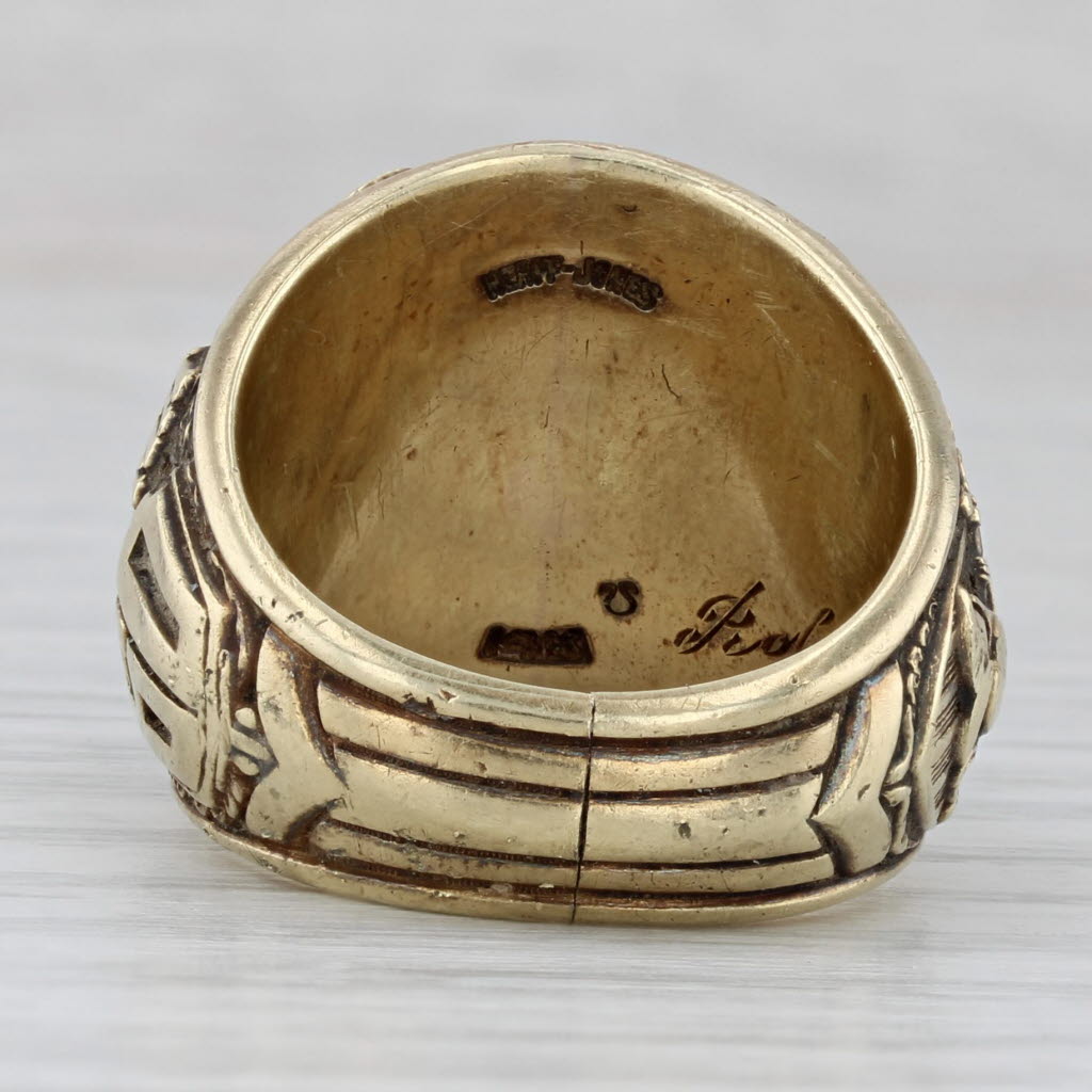 Gray West Point Military Academy Class 1960 Ring 14k Gold Vintage Signet Veteran