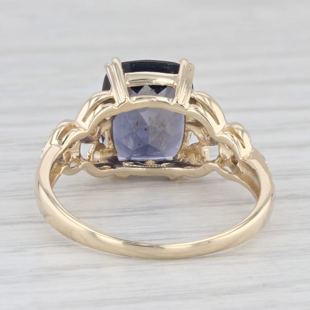 Light Gray 2.62ctw Blue Iolite Diamond Ring 10k Yellow Gold Size 7.25
