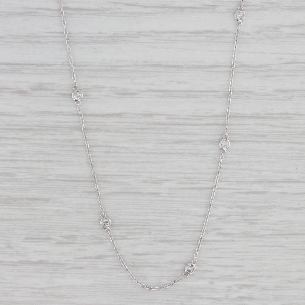 Gray New 0.25ctw Diamonds By The Yard Station Necklace 14k White Gold Adjustable
