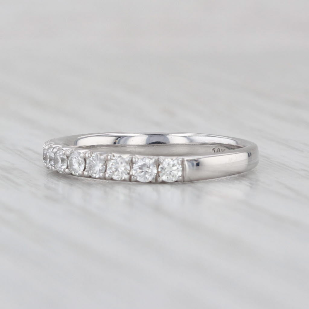 0.48ctw Diamond Wedding Band 14k White Gold Size 5 Stackable Anniversary Band