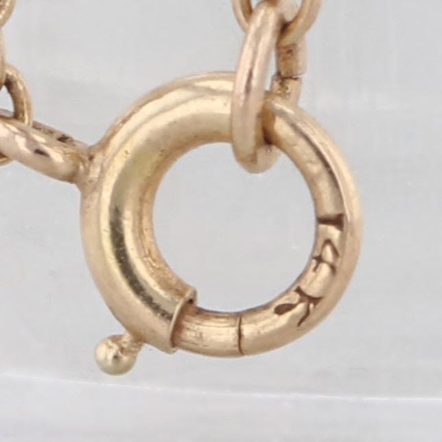 Vintage Floating Opals Drop Pendant Necklace 14k Yellow Gold 16" Cable Chain