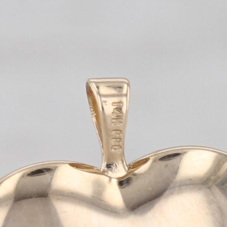 Vintage Small Photo Locket Floral Heart Pendant 14k Yellow Gold Engravable Charm