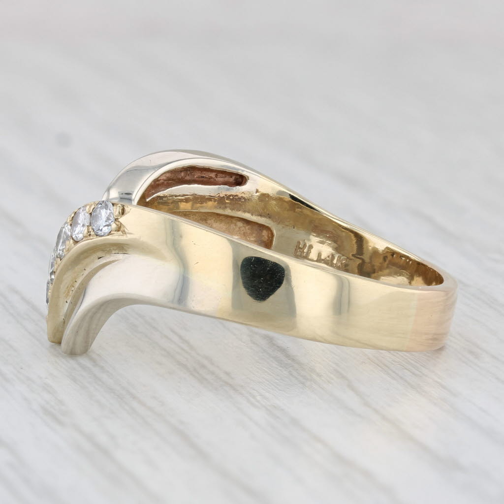 Light Gray 0.60ctw Diamond Contoured V Ring 14k Yellow Gold Size 12.75 Guard