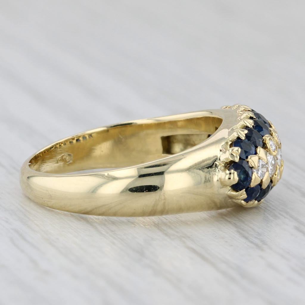 Gray 1.64ctw Blue Sapphire Diamond Ring 18k Yellow Gold Size 7.25