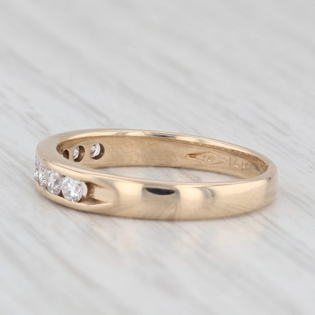 Light Gray 0.31ctw Channel Set Diamond Wedding Band 14k Yellow Gold Size 5.5 Stackable Ring