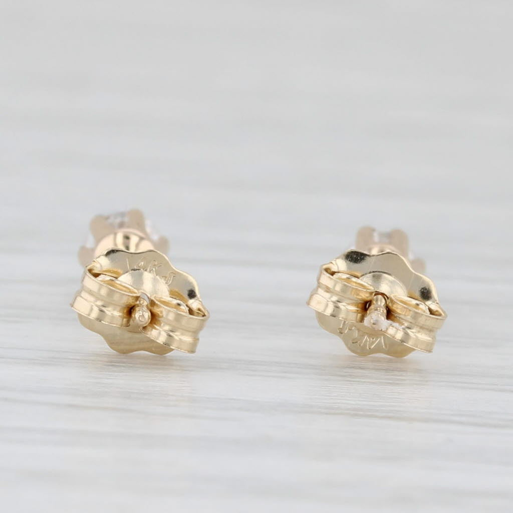 Light Gray 0.20ctw Round Diamond Solitaire Stud Earrings 14k Yellow Gold