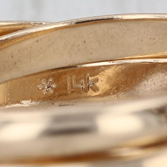 3 Interlocking Bands Puzzle Rolling Ring 14k Yellow Gold