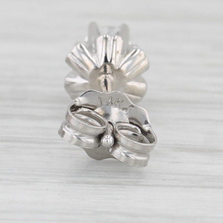 Light Gray Vintage 0.20ctw Diamond Buttercup Stud Earrings 14k White Gold Round Solitaires