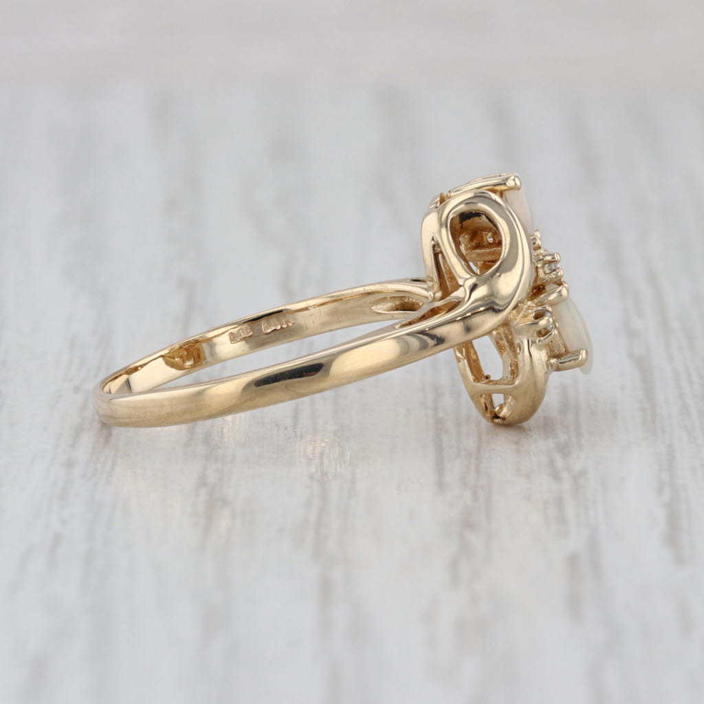 Oval Opal Diamond Ring 14k Yellow Gold Size 8.25