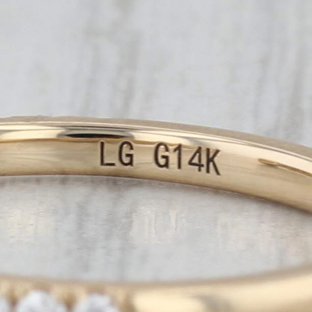 New 0.36ctw Lab Grown Diamond Band 14k Gold Stackable Ring Adjustable Size