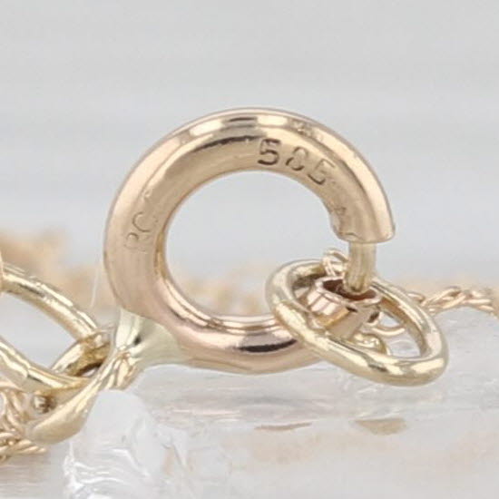 Carved Lab Created Opal Cross Pendant Necklace 14k Gold Bead Stations 16.25"