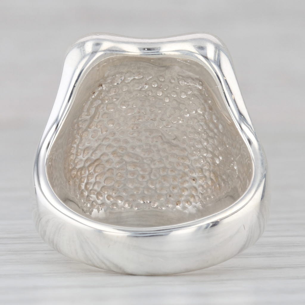 Gray Concave Contoured Statement Ring Sterling Silver Size 9